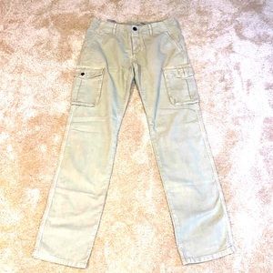 Siviglia White Handmade Designer Corduroy Cargo Pants. New Unworn Condition.